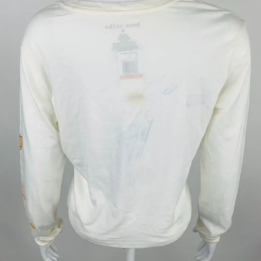 New Love Tribe Juniors Small T-Shirt I Rise Above Long Sleeve Ivory‎ Floral NWT - Picture 6 of 8